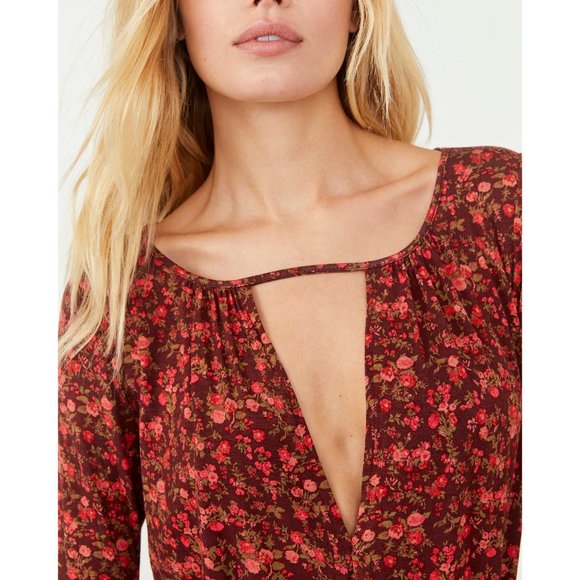 🎉LAST CHANCE🎉 NWT Free People Kaya Printed Bodysuit / Chocolate Combo - Picture 4 of 7